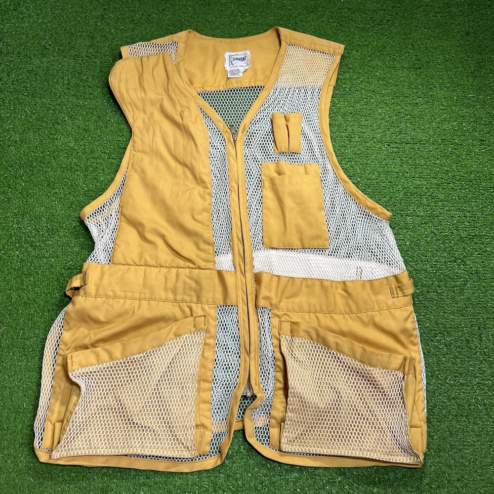 Vintage 70s Shooting Vest LG Mesh Canvas Padded Tactical Simmons Olathe Kansas‎